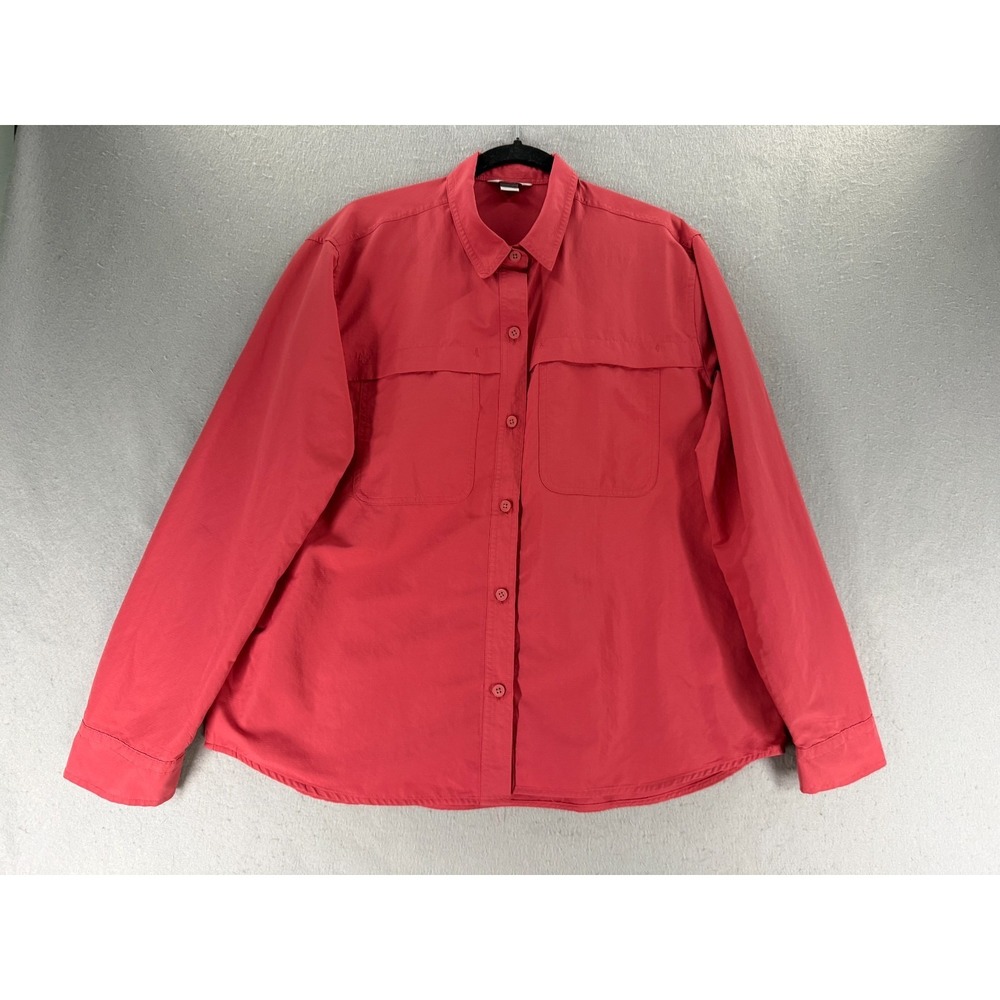 Eddie Bauer Rainier Ripstop Shirt Womens XLT Pink Hiking Fishing Utility UPF 50
